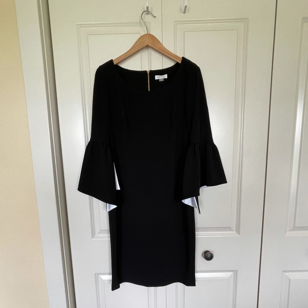 NWT Calvin Klein 3/4 Peek-a-boo Sleeve Dress